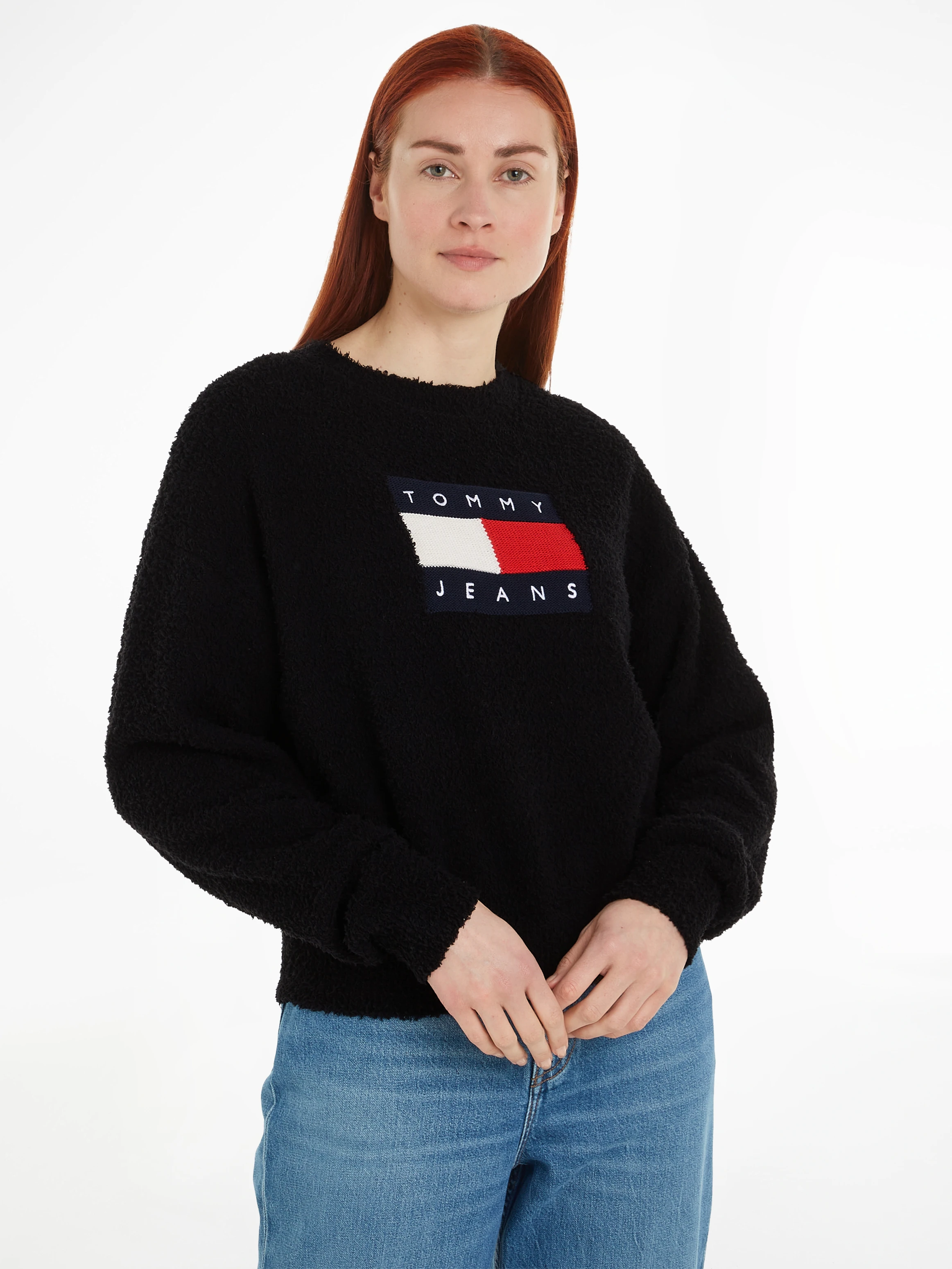 Tommy Jeans Curve Strickpullover "TJW CENTER FLAG SWEATER EXT" günstig online kaufen