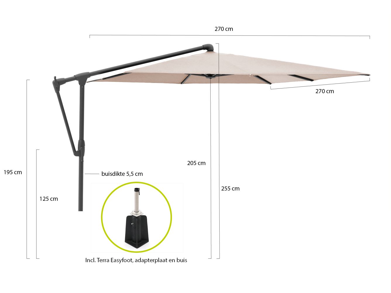 Glatz Sunwing Casa Ampelschirm 270x270 cm günstig online kaufen