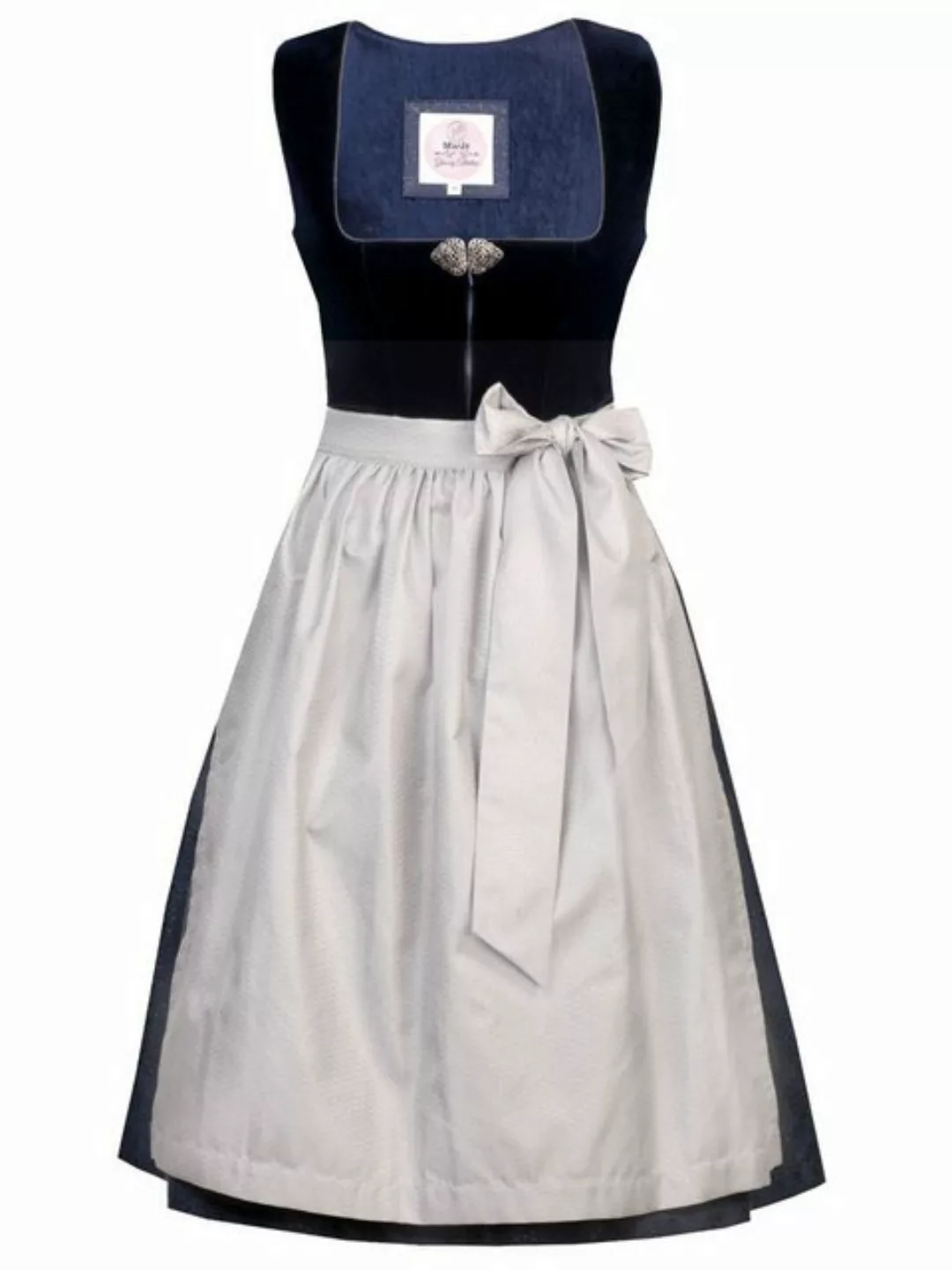 MarJo Trachtenkleid Midi Dirndl 2tlg. 65cm HEIDI deep ocean blue silbe günstig online kaufen