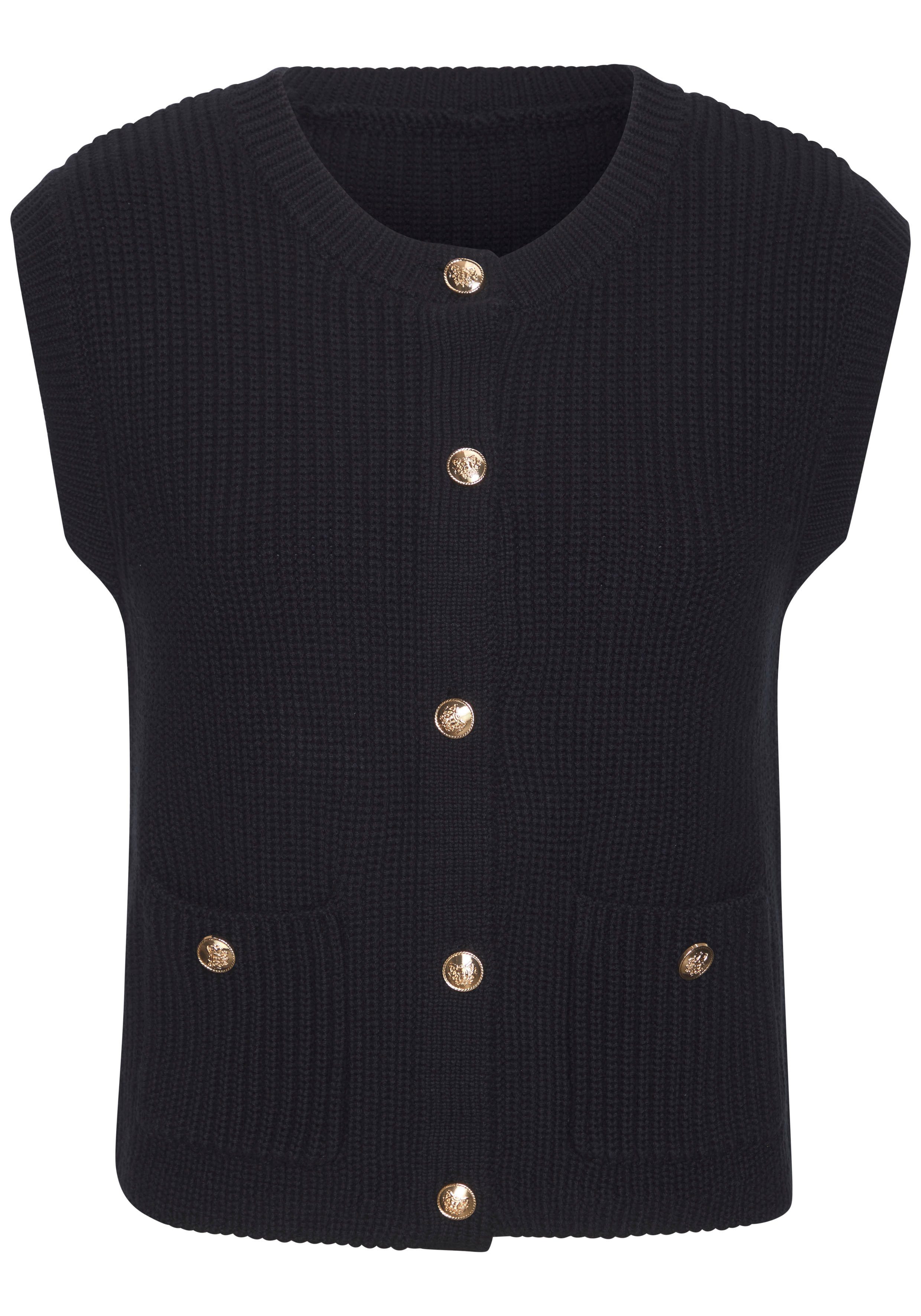 LASCANA Strickweste, mit Knopfleiste, ärmelloser Strickpullover, feminin, c günstig online kaufen