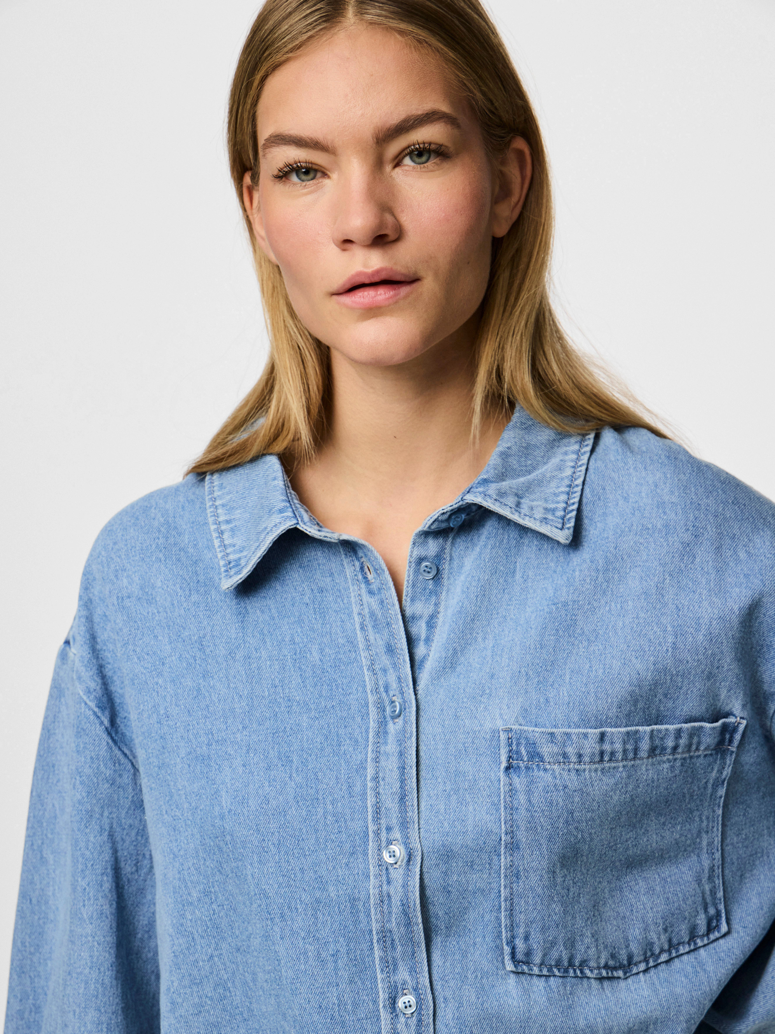 pieces Jeansbluse "PCMAISIE LS DENIM SHIRT NOOS BC" günstig online kaufen