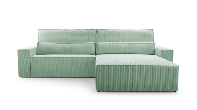 MOEBLO Ecksofa aus Cord DENVER L, Ottomane beidseitig montierbar Couch Cord günstig online kaufen