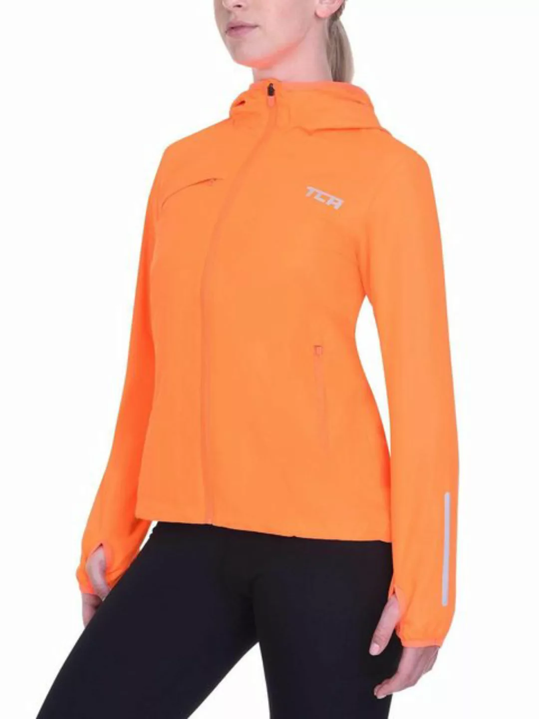 TCA Funktionsjacke TCA Damen Laufjacke - Orange, Reflektierend, Atmungsakti günstig online kaufen