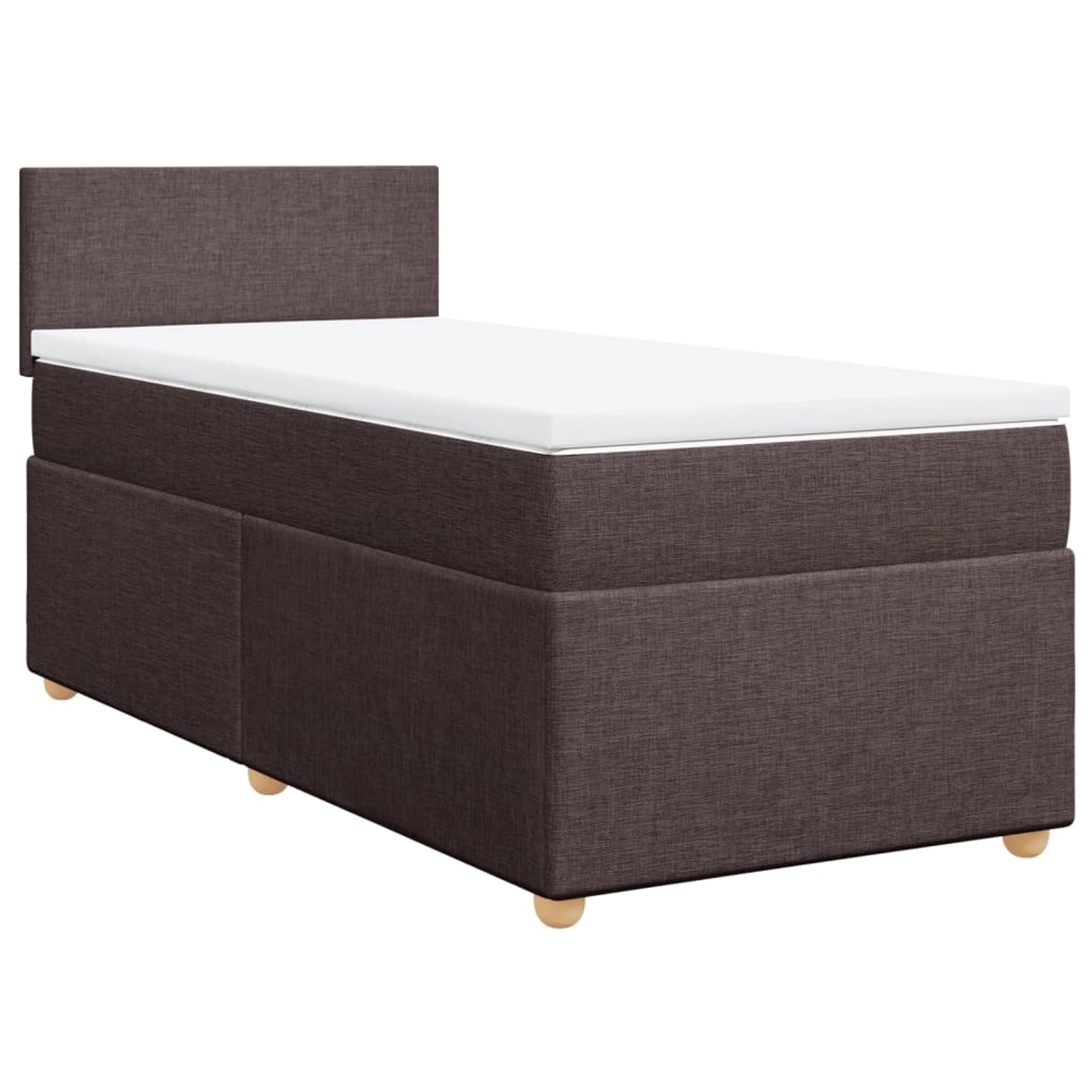 vidaXL Boxspringbett, Boxspringbett mit Matratze Dunkelbraun 90x190 cm Stof günstig online kaufen