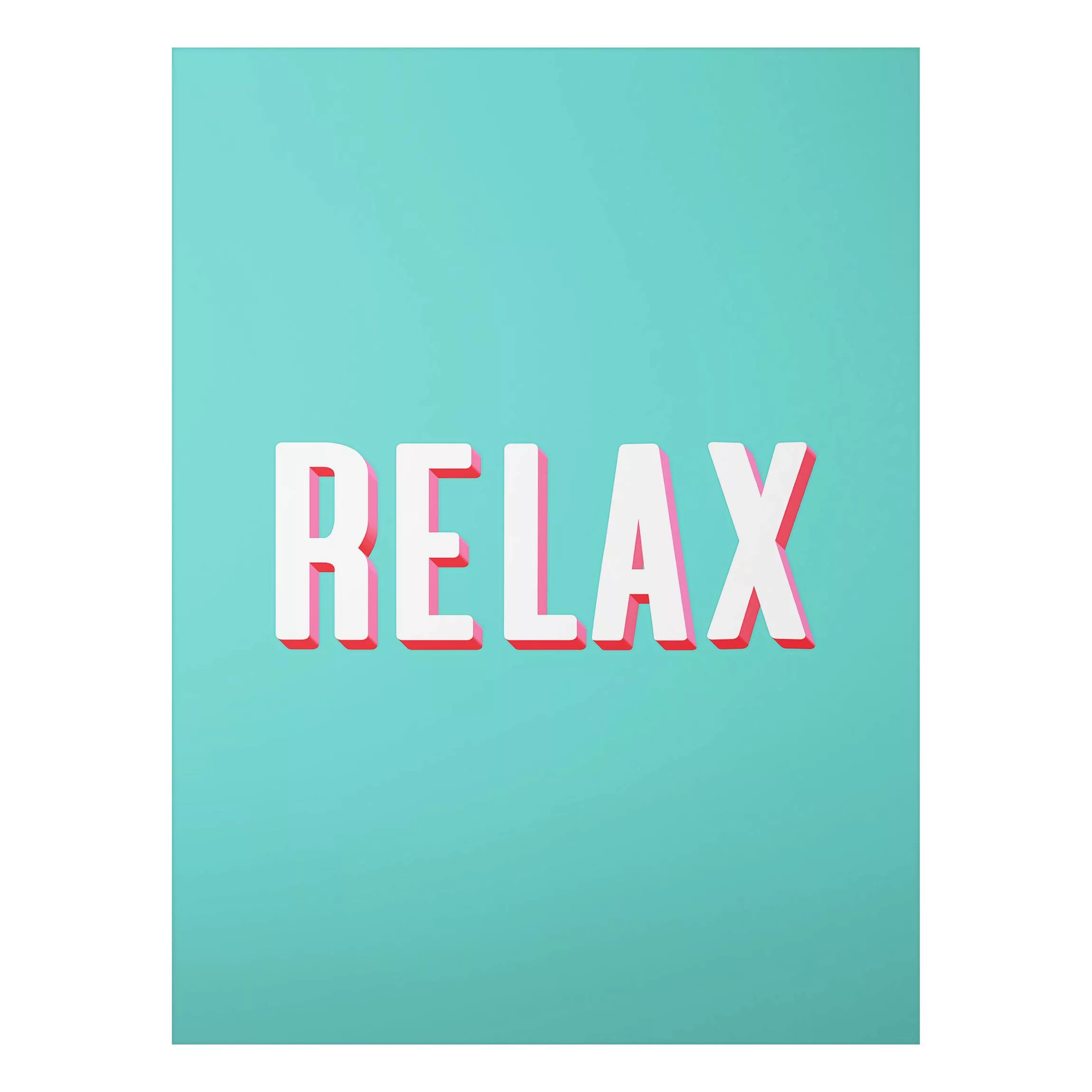 Alu-Dibond Bild Relax Typo auf Blau günstig online kaufen
