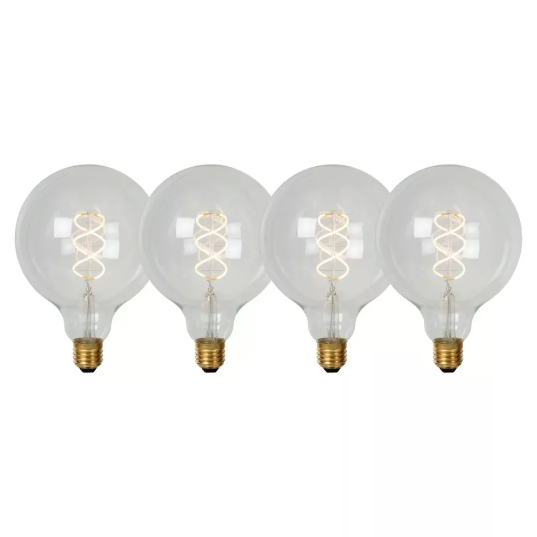 LED Leuchtmittel E27 - Globe G125 in Transparent 5W 460lm 2700K 4er-Pack günstig online kaufen