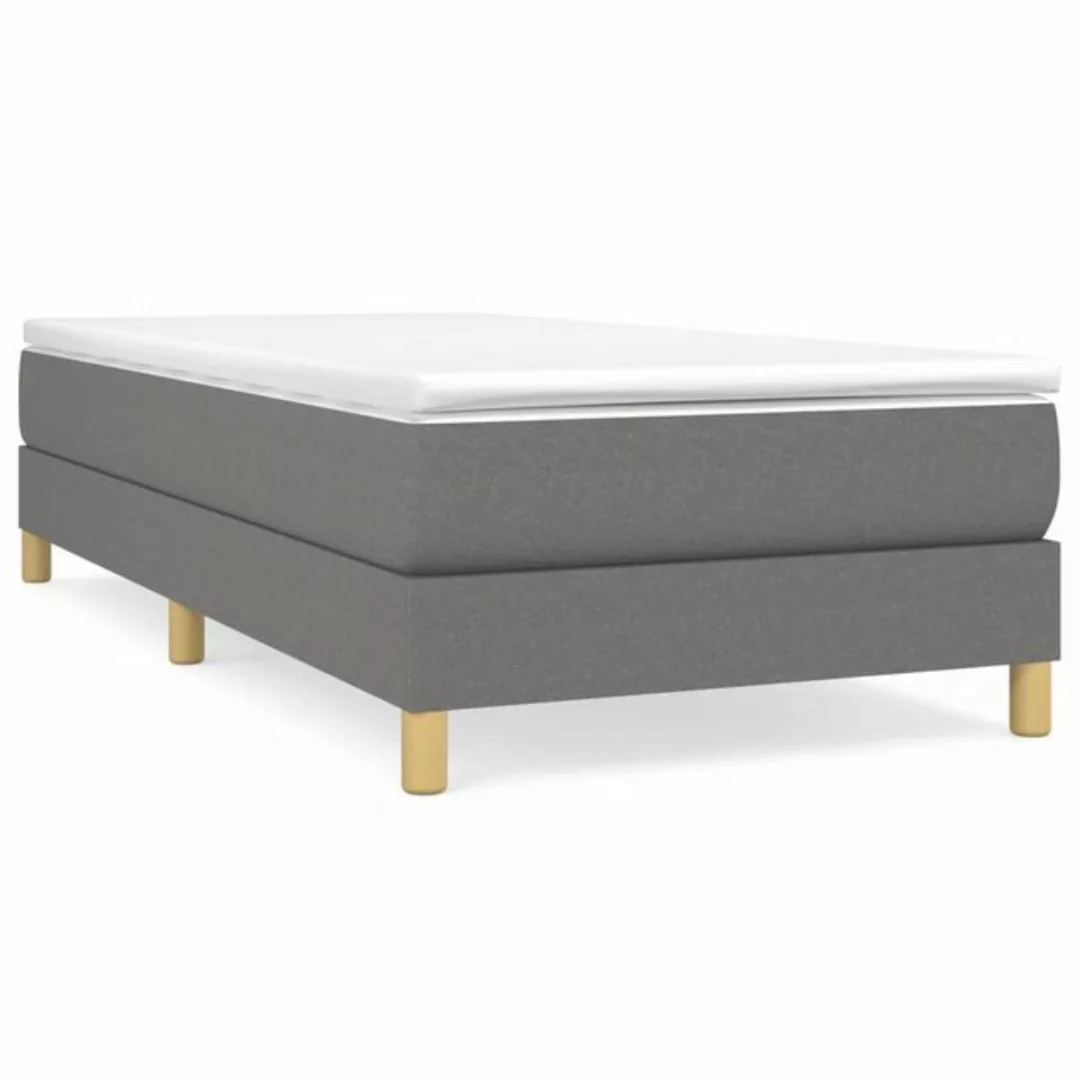 vidaXL Boxspringbett Boxspringbett mit Matratze Dunkelgrau 80x200 cm Stoff günstig online kaufen