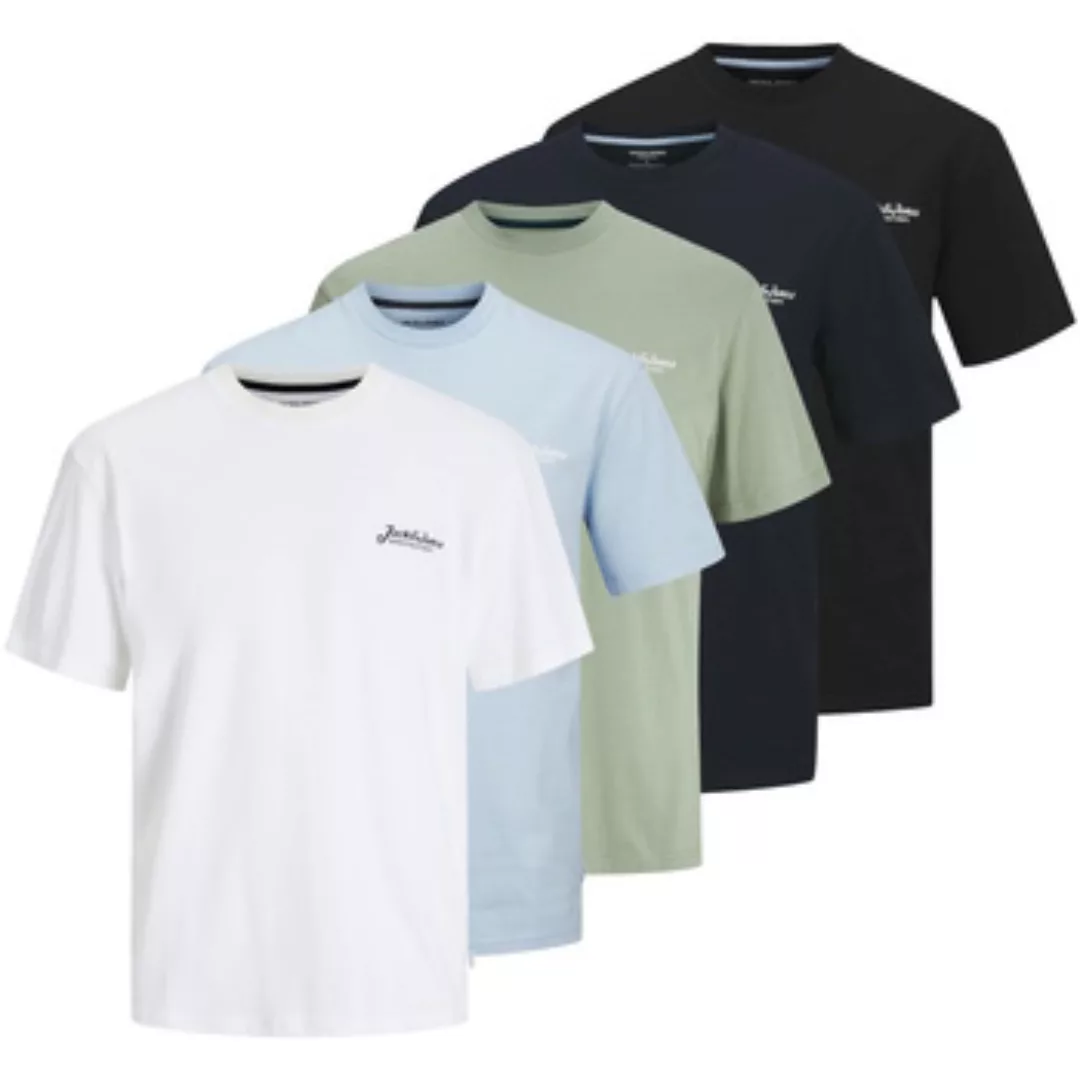 Jack & Jones Rundhalsshirt "JJBEAU TEE SS FRONTPRINT 5PK MP" günstig online kaufen