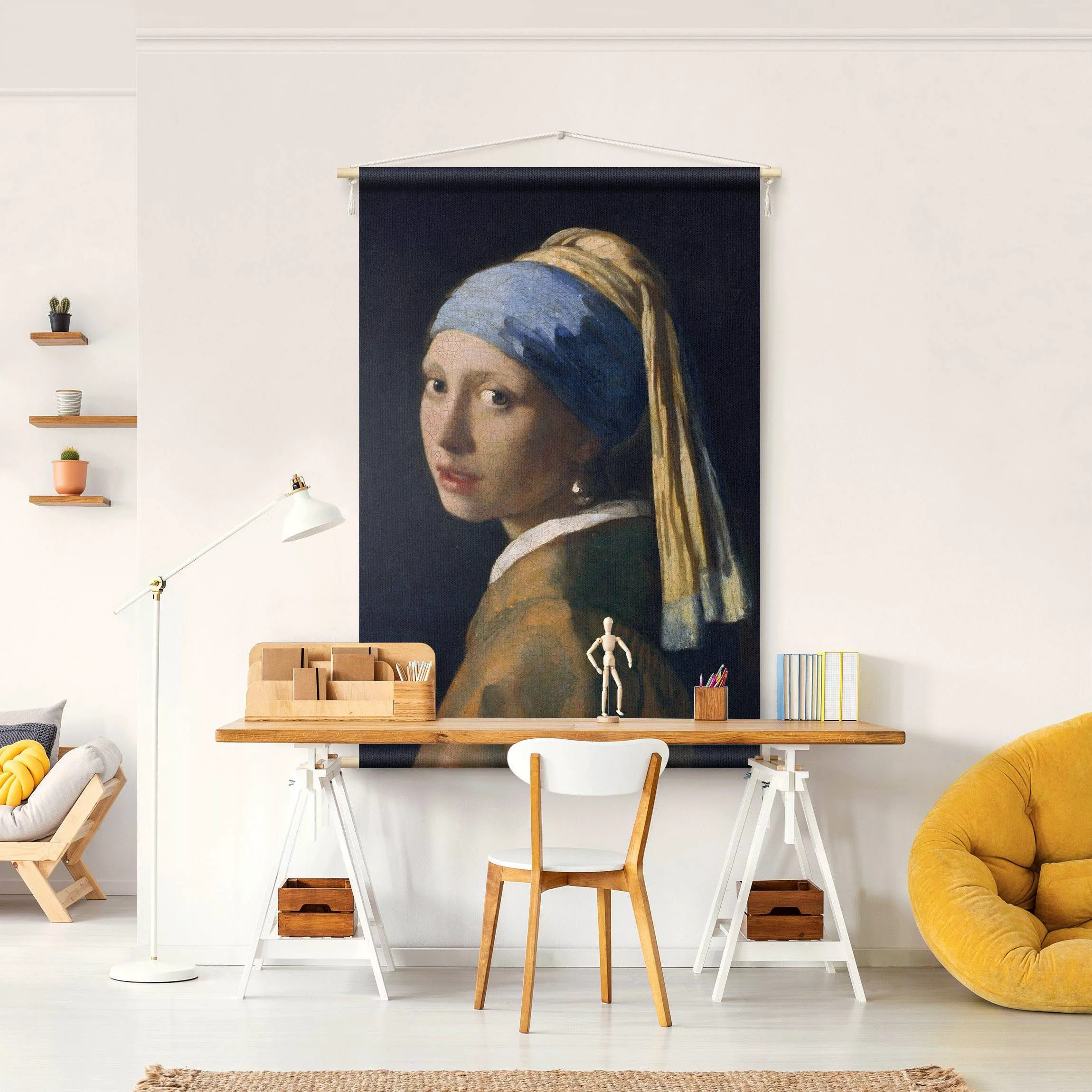 Wandteppich Jan Vermeer van Delft - Das Mädchen mit dem Perlenohrgehänge günstig online kaufen