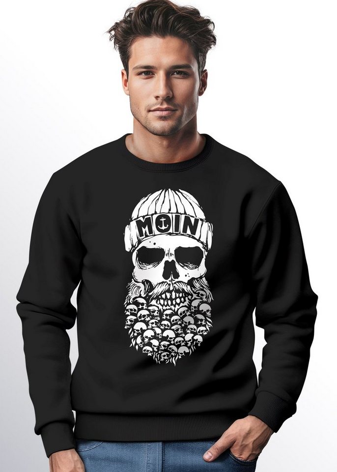 Neverless Sweatshirt Sweatshirt Herren Totenkopf Nordisch Moin Hamburg Dial günstig online kaufen