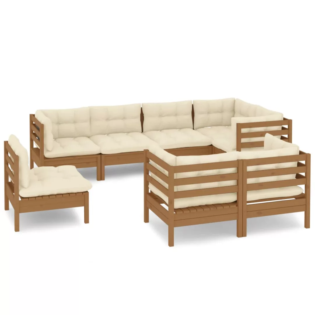 8-tlg. Garten-lounge-set Mit Kissen Honigbraun Kiefernholz günstig online kaufen