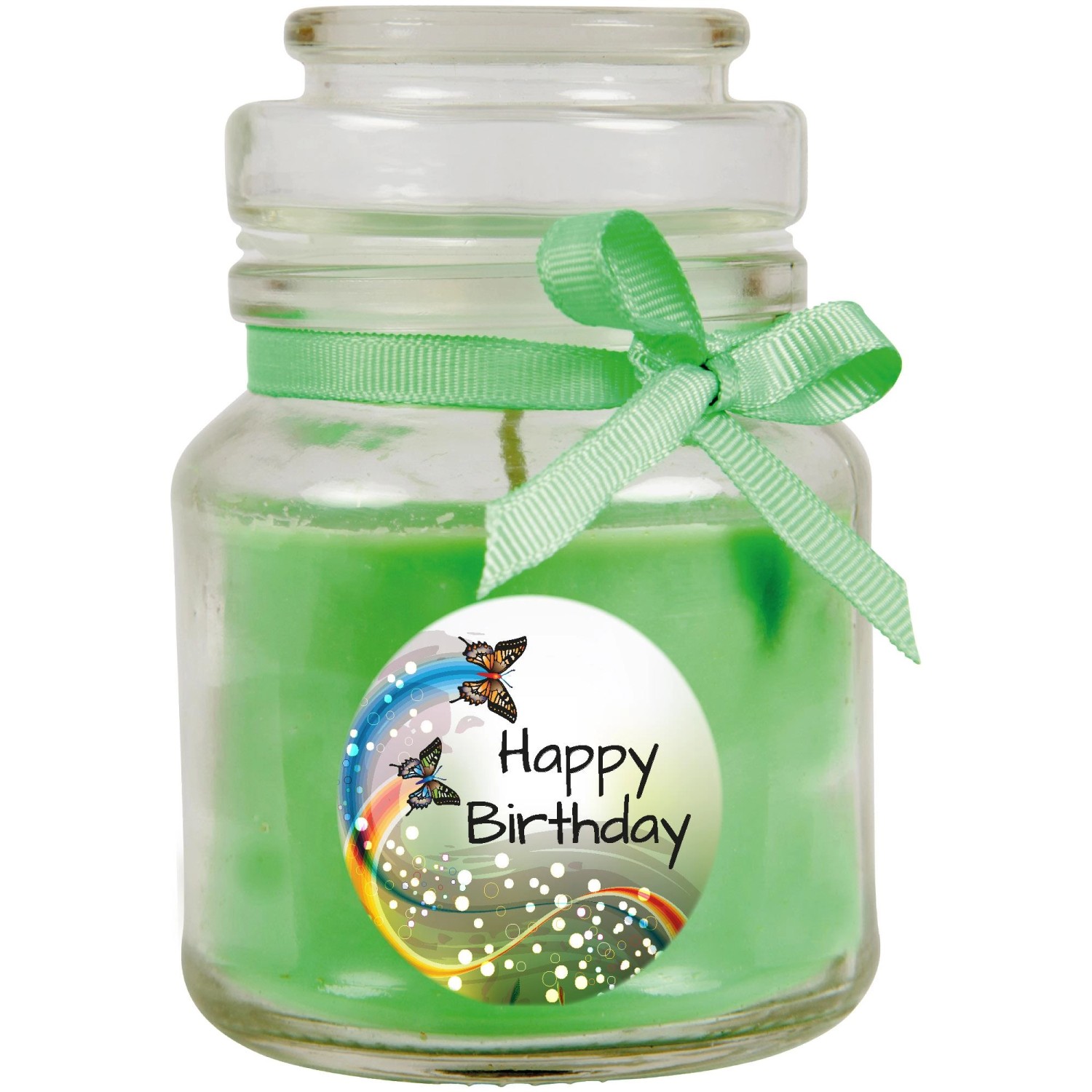 HS Candle Duftkerze & Glas Happy Birthday Bonbon Coconut Limes Schmetterlin günstig online kaufen