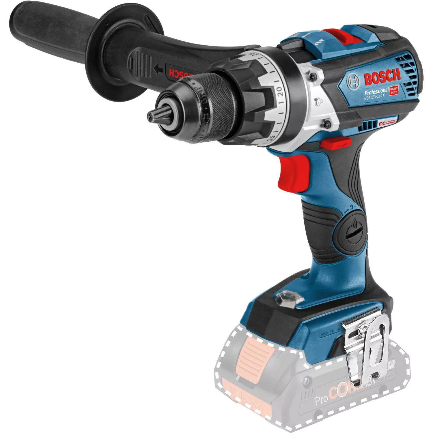 Bosch Professional Akku-Schlagbohrschrauber GSB 18V-110 C Solo, Zusatzhandg günstig online kaufen