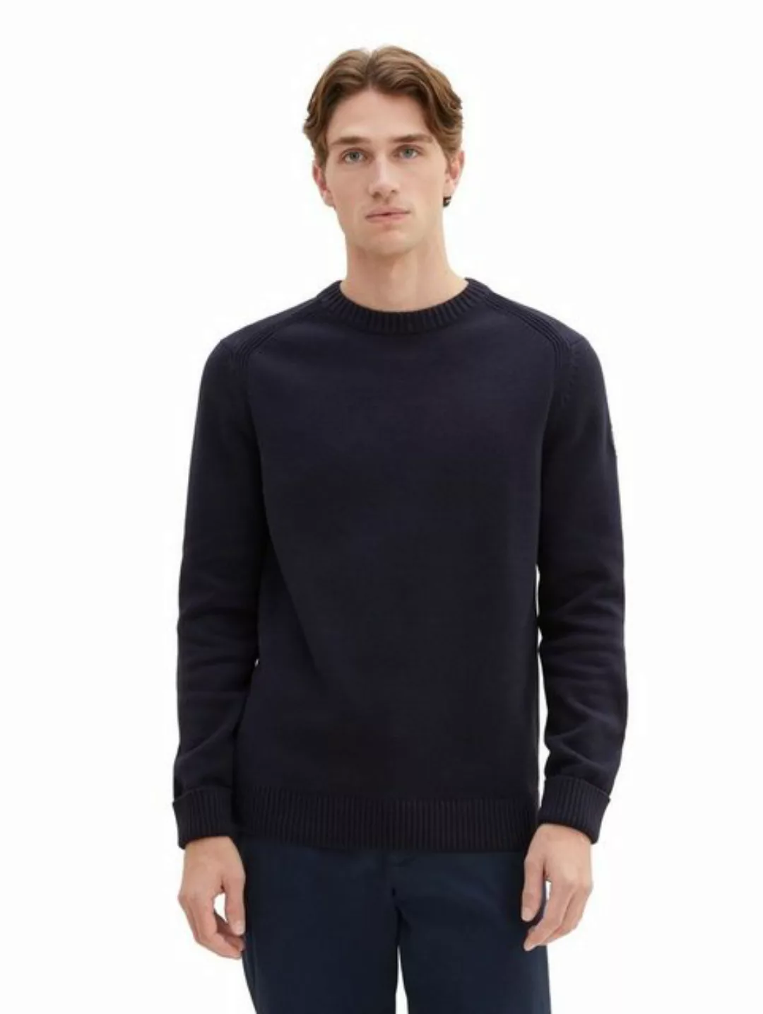 Tom Tailor Herren Rundhals Pullover CREWNECK KNIT - Regular Fit günstig online kaufen