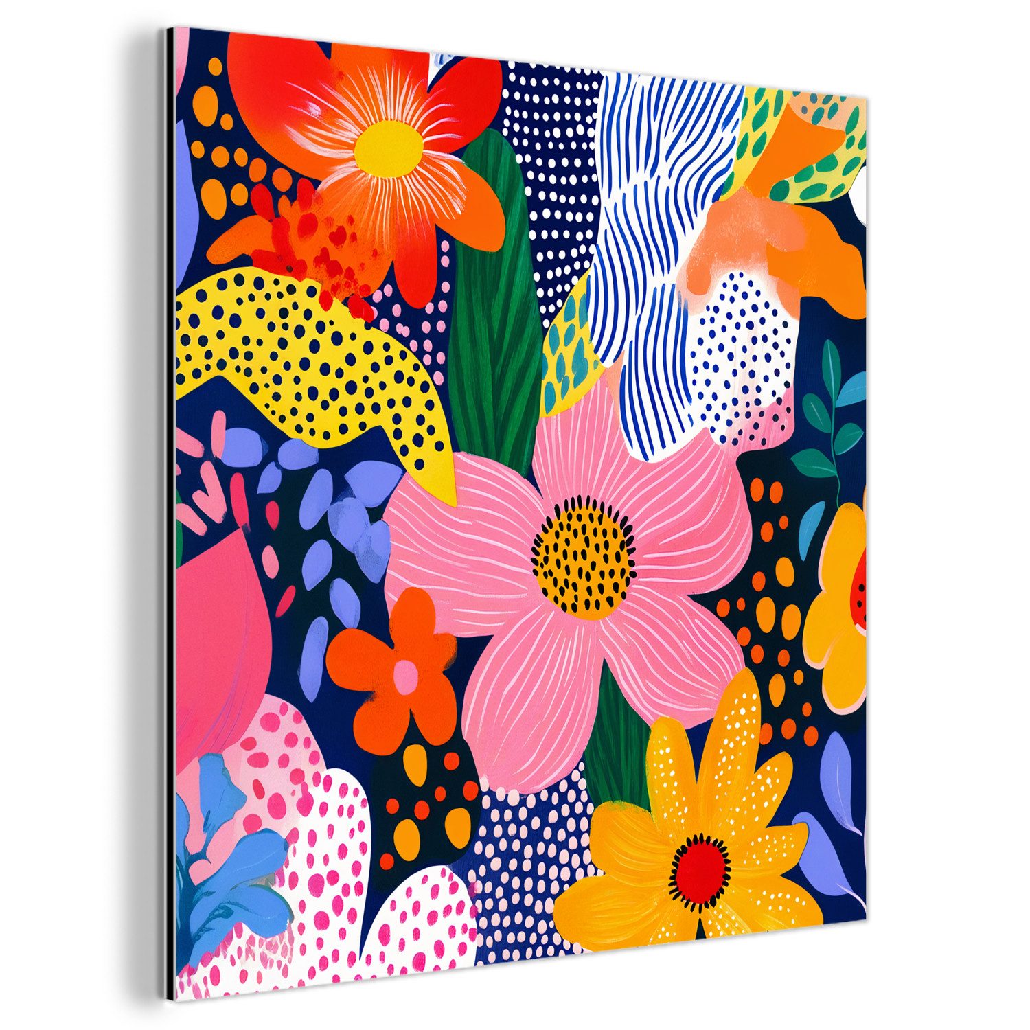 MuchoWow Metallbild Bunt - Blumen - günstig online kaufen