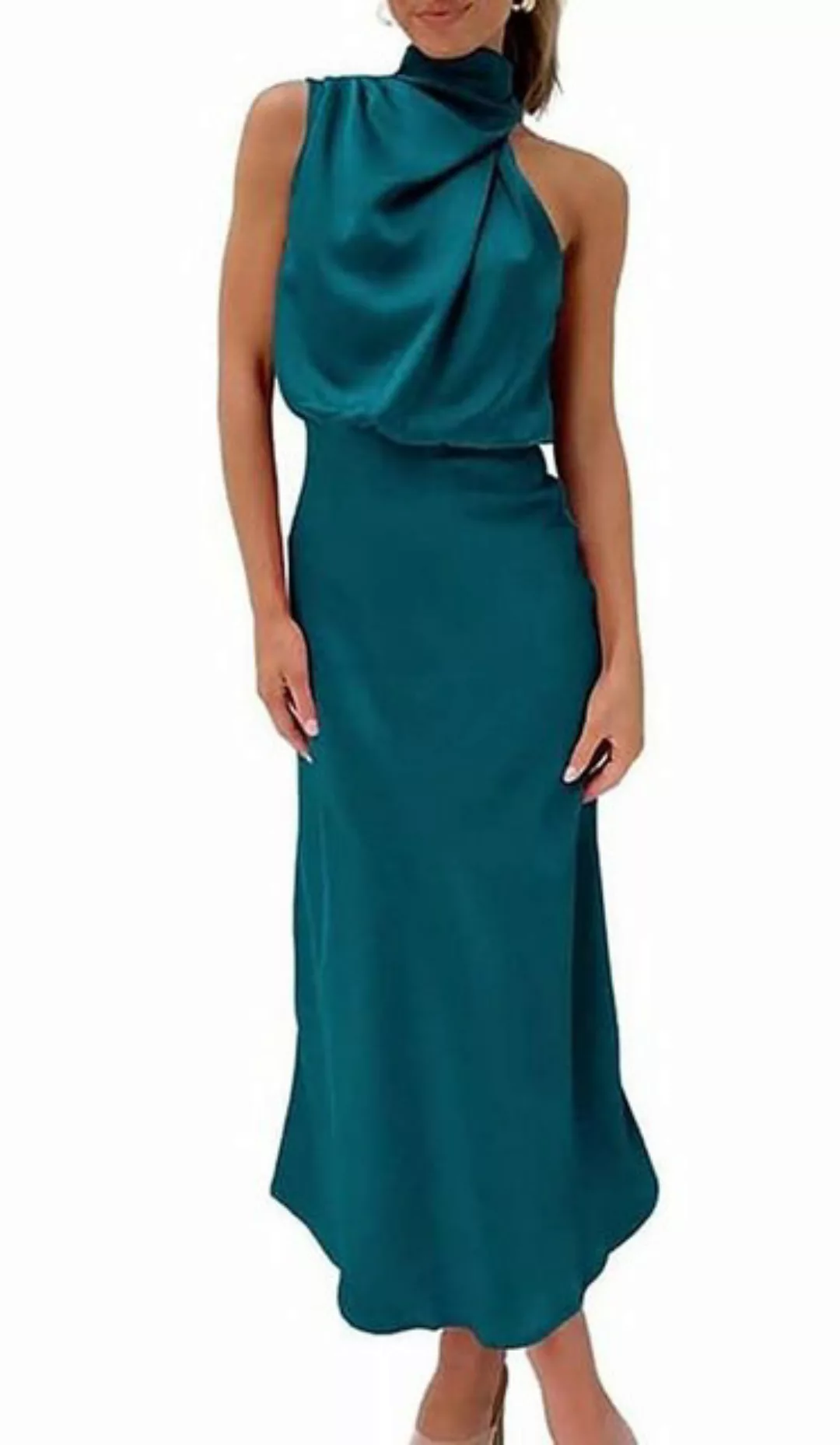 ZWY Cocktailkleid Elegantes ärmelloses Damen-Abendkleid, Satin-Hochzeits-Ma günstig online kaufen