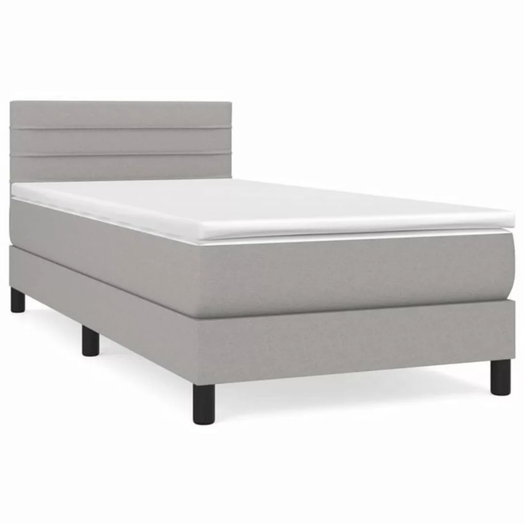 furnicato Bett Boxspringbett mit Matratze Hellgrau 80x200 cm Stoff günstig online kaufen