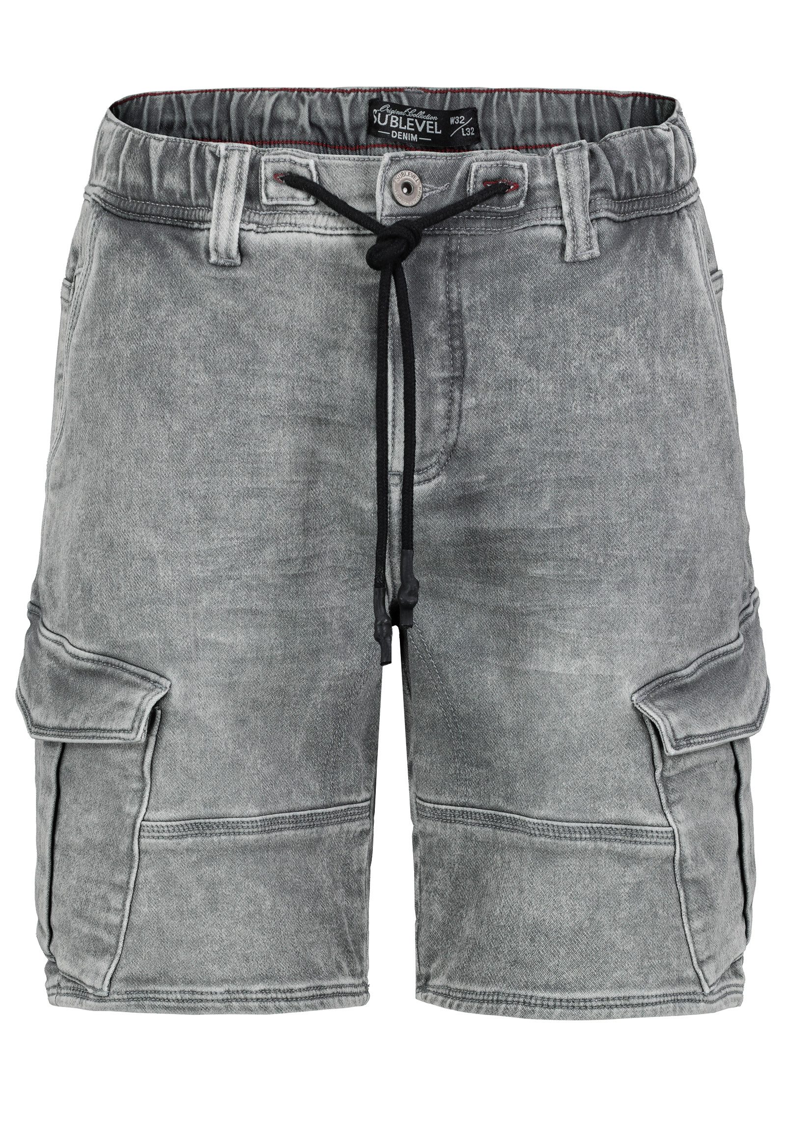SUBLEVEL Jeansshorts Cargo- mit elastischem Bund günstig online kaufen