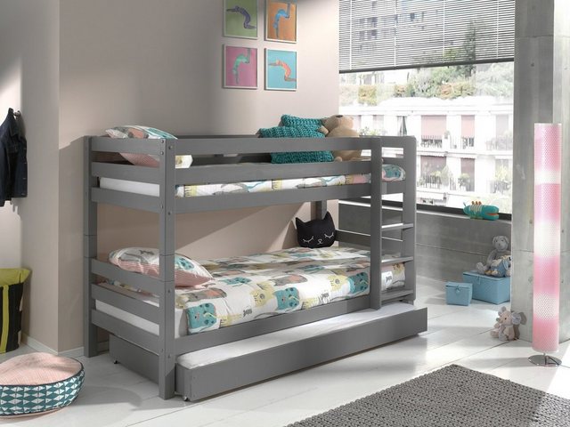 Natur24 Kinderbett Etagenbett mit Bettschublade Pino 90x200cm Kiefer Höhe 1 günstig online kaufen