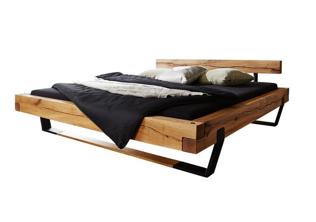 Main Möbel Massivholzbett Main Möbel Doppelbett 'Tom' 200x200cm Wildeiche g günstig online kaufen