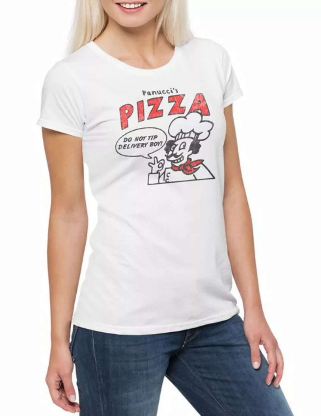 Urban Backwoods Print-Shirt Panucci's Pizza Damen T-Shirt Italia Italien Ma günstig online kaufen