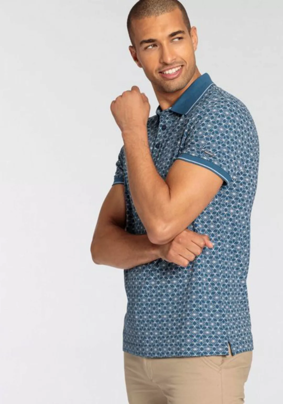 Bruno Banani Poloshirt mit Allover-Print günstig online kaufen