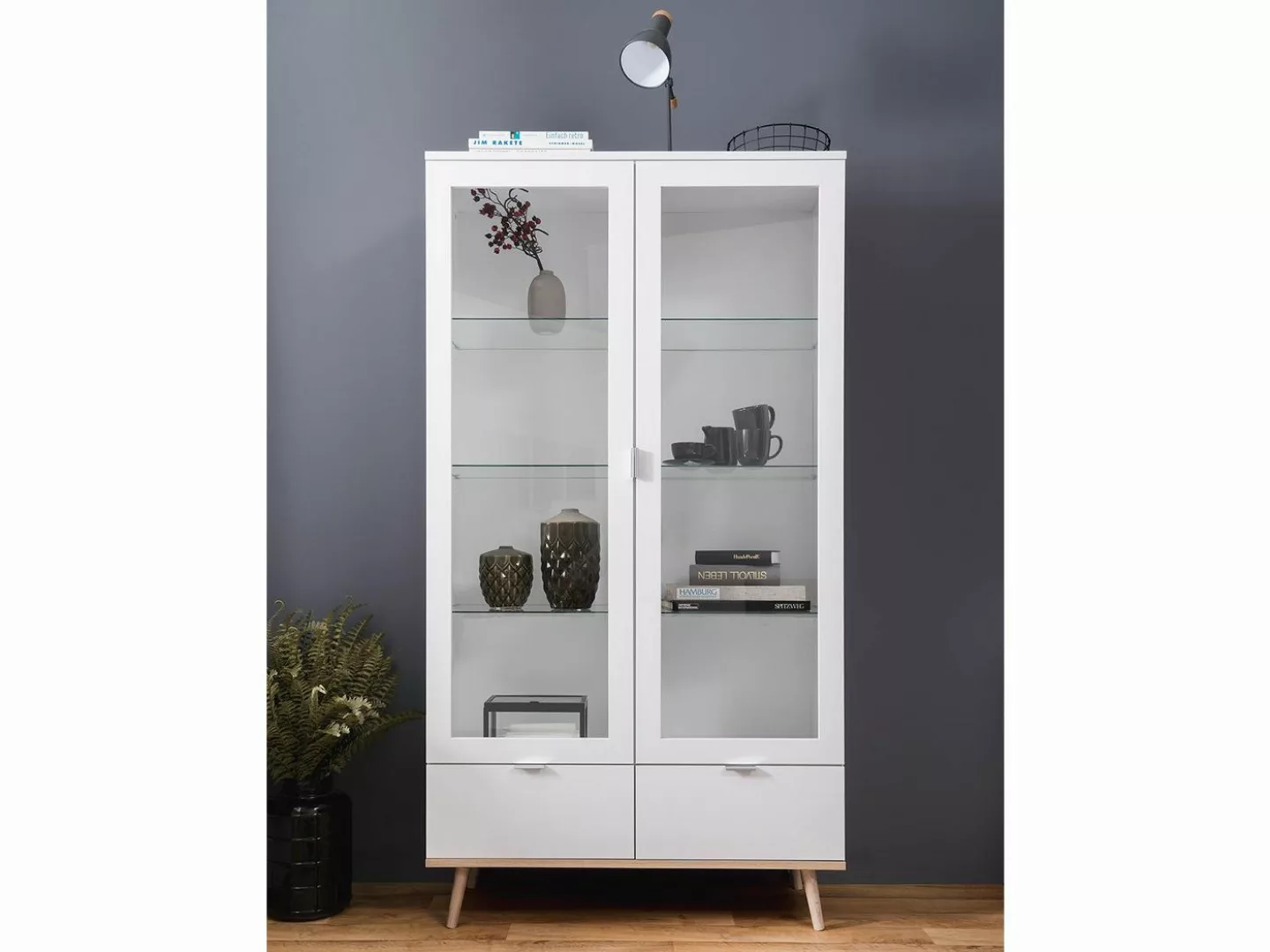 Finori Vitrine 100 x 185 x 40 cm (B/H/T) günstig online kaufen