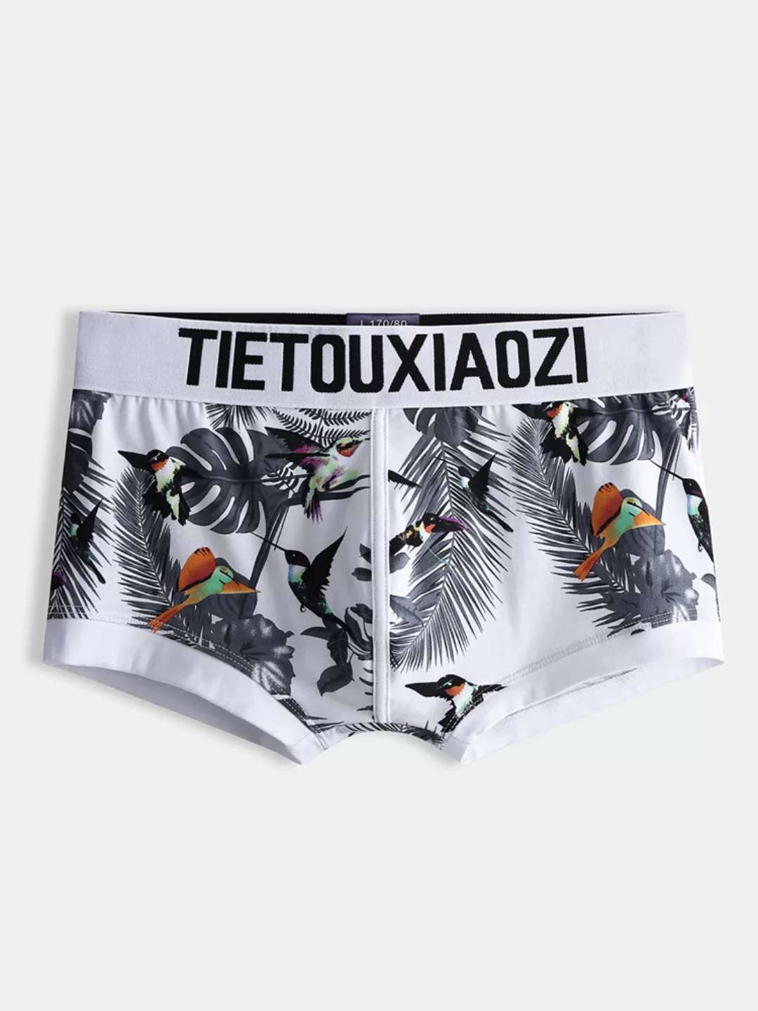 Herren Flower Print Boxer Briefs Baumwolle Bequeme Patchwork Weiße Unterwäs günstig online kaufen