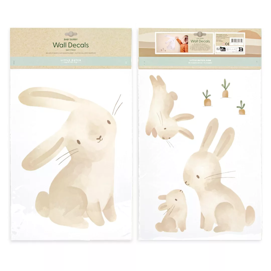 LITTLE DUTCH Wandsticker "Baby Bunny", (Set), Selbstklebend (2x - 42x30cm) günstig online kaufen