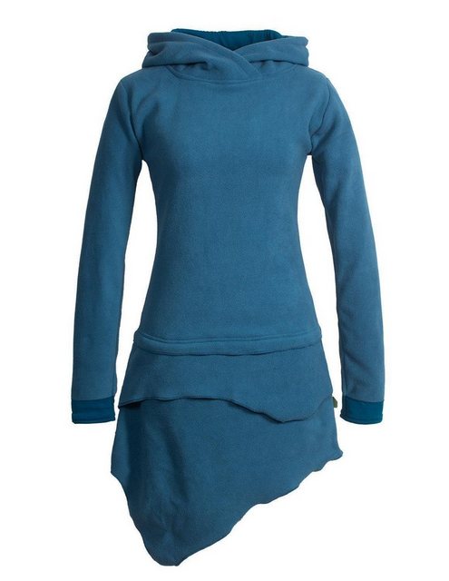 Vishes Midikleid Asymmetrisches Kapuzen-Kleid aus Recycling-Fleece Hippie, günstig online kaufen