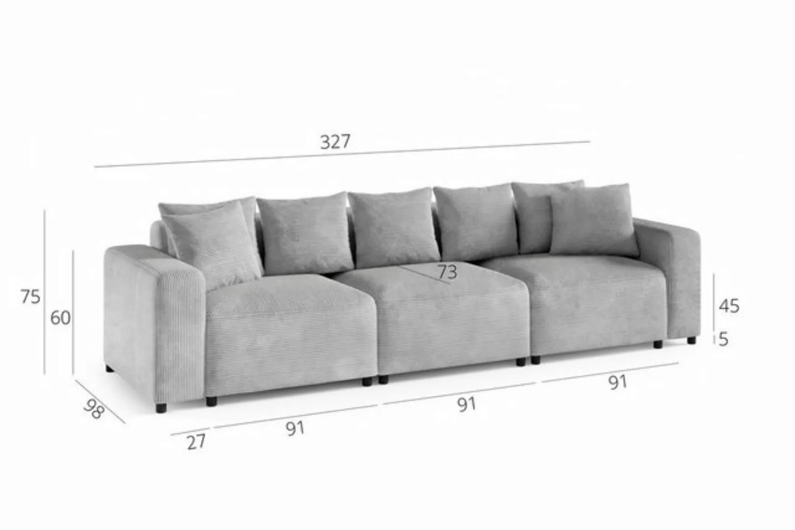 Fun Möbel Polstergarnitur Sofa-Set Designersofa MEGAN 3-2-1 Sofagarnitur in günstig online kaufen