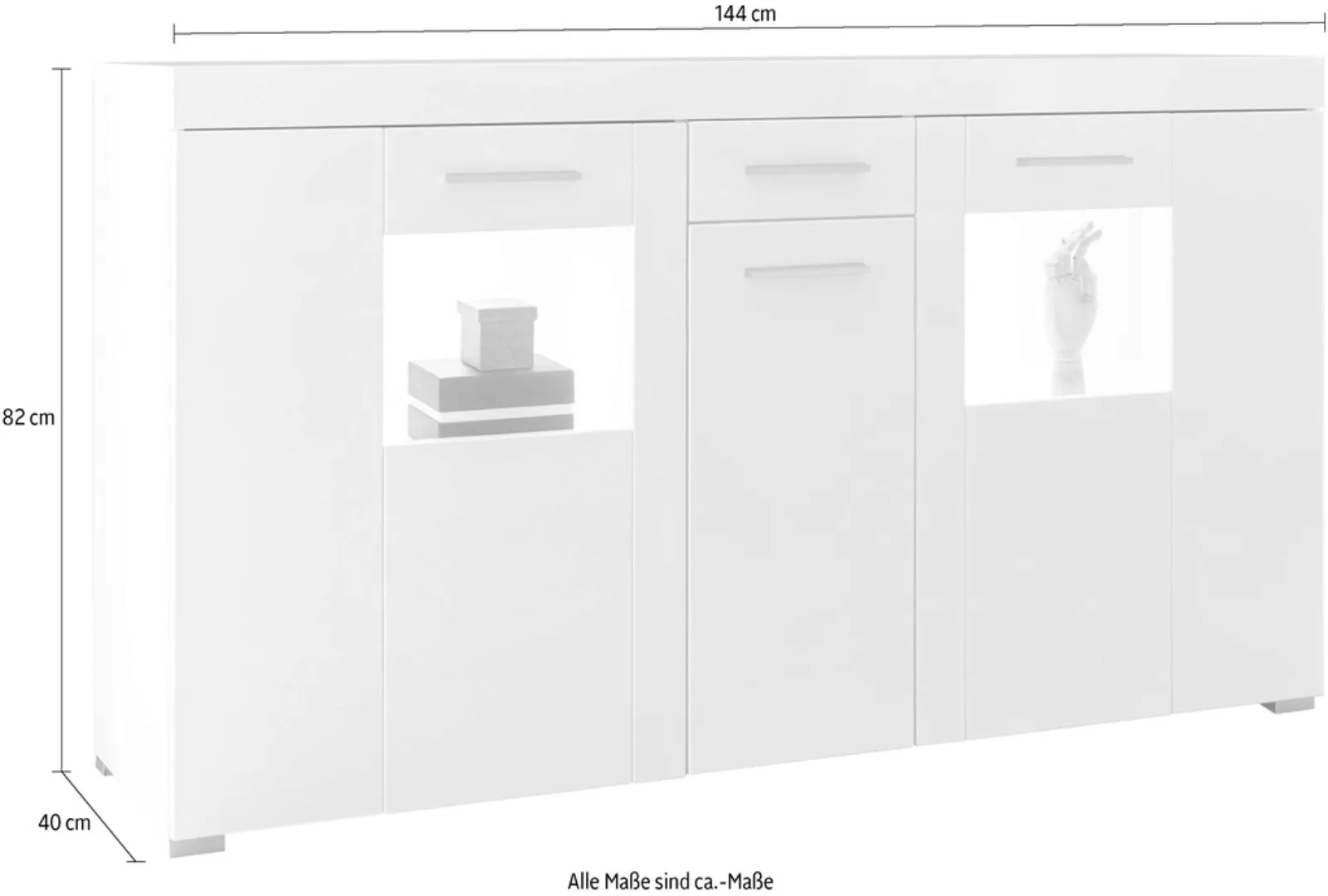 INOSIGN Sideboard "Corado", Breite ca. 144 cm günstig online kaufen