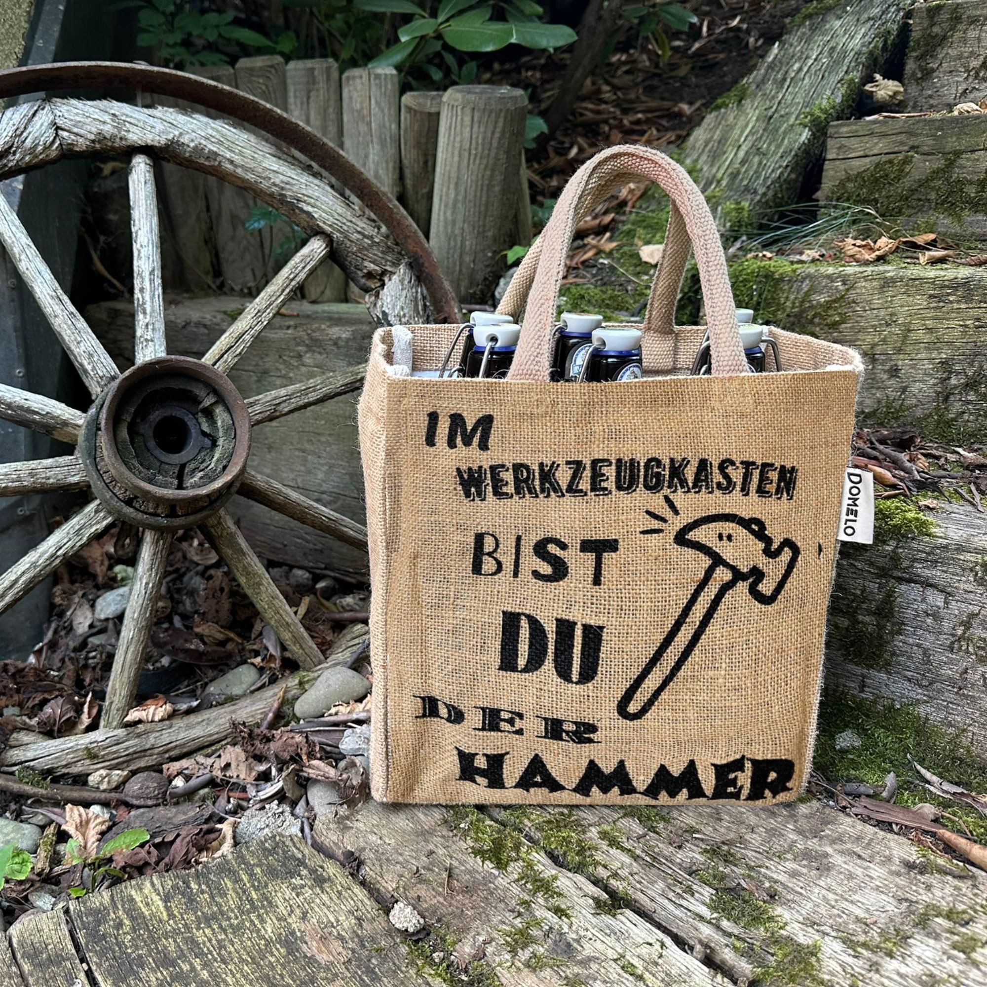 Domelo Flaschenkorb Jute Flaschentasche Vegan Bierträger günstig online kaufen