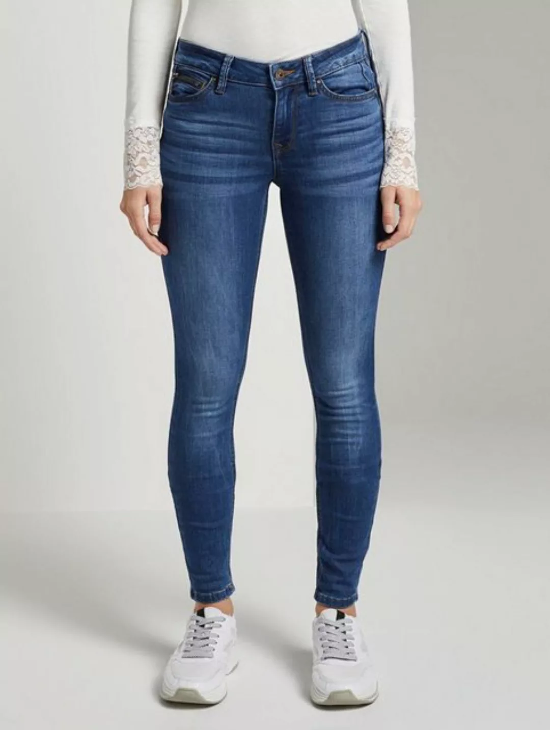 Tom Tailor Denim Damen Jeans Jona - Extra Skinny Fit - Blau - Clean Mid Sto günstig online kaufen