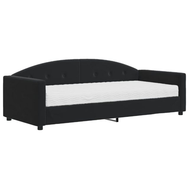 vidaXL Gästebett Gästebett Tagesbett mit Matratze Schwarz 90x190 cm Samt Be günstig online kaufen