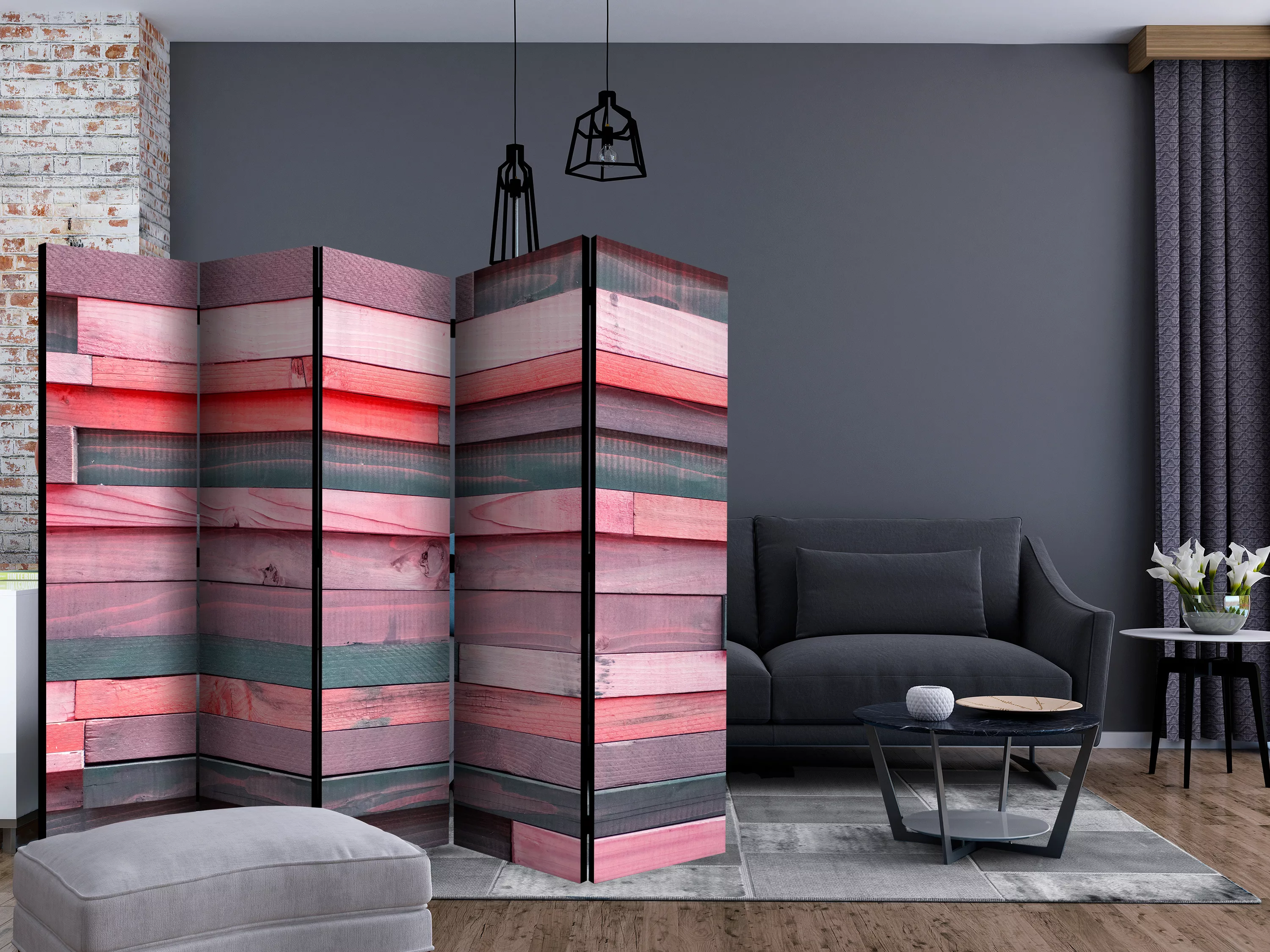 5-teiliges Paravent - Pink Manor Ii [room Dividers] günstig online kaufen