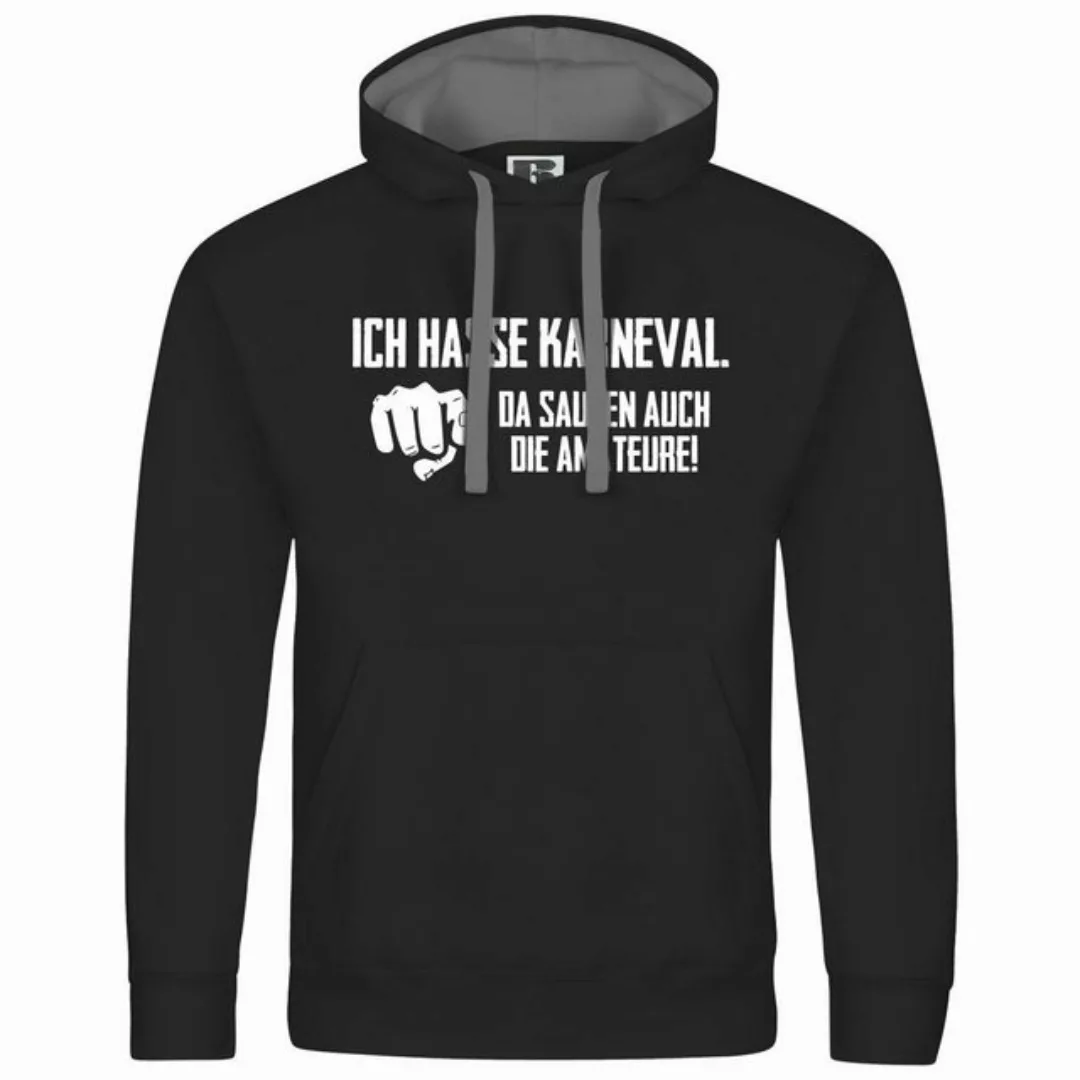 deinshirt Kapuzenpullover Herren Kapuzenpullover Ich hasse Karneval da sauf günstig online kaufen