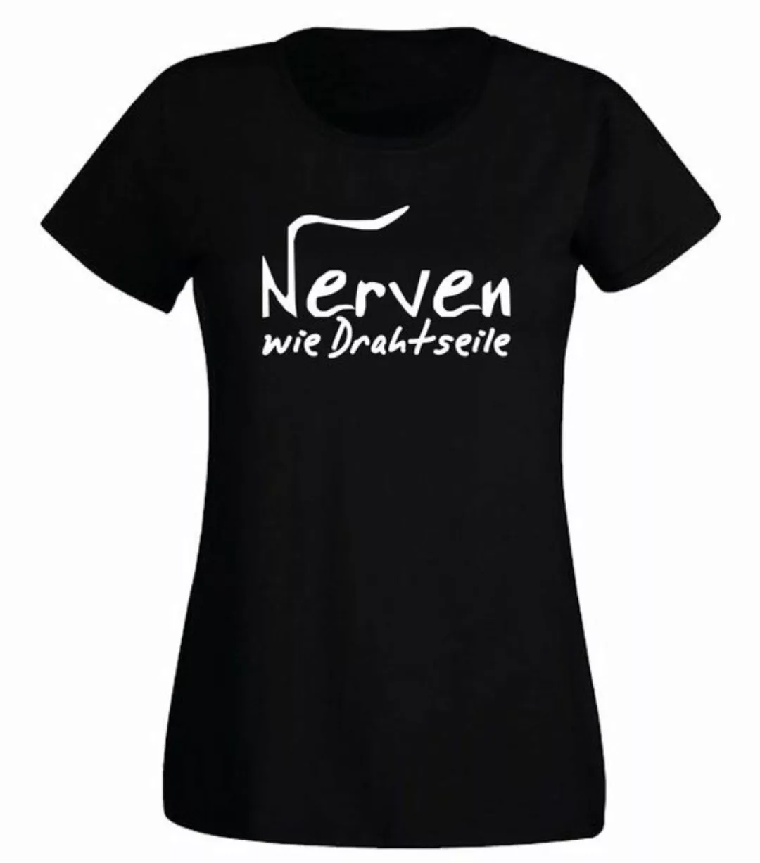 G-graphics T-Shirt Damen T-Shirt - Nerven wie Drahtseile Slim-fit-Shirt, mi günstig online kaufen