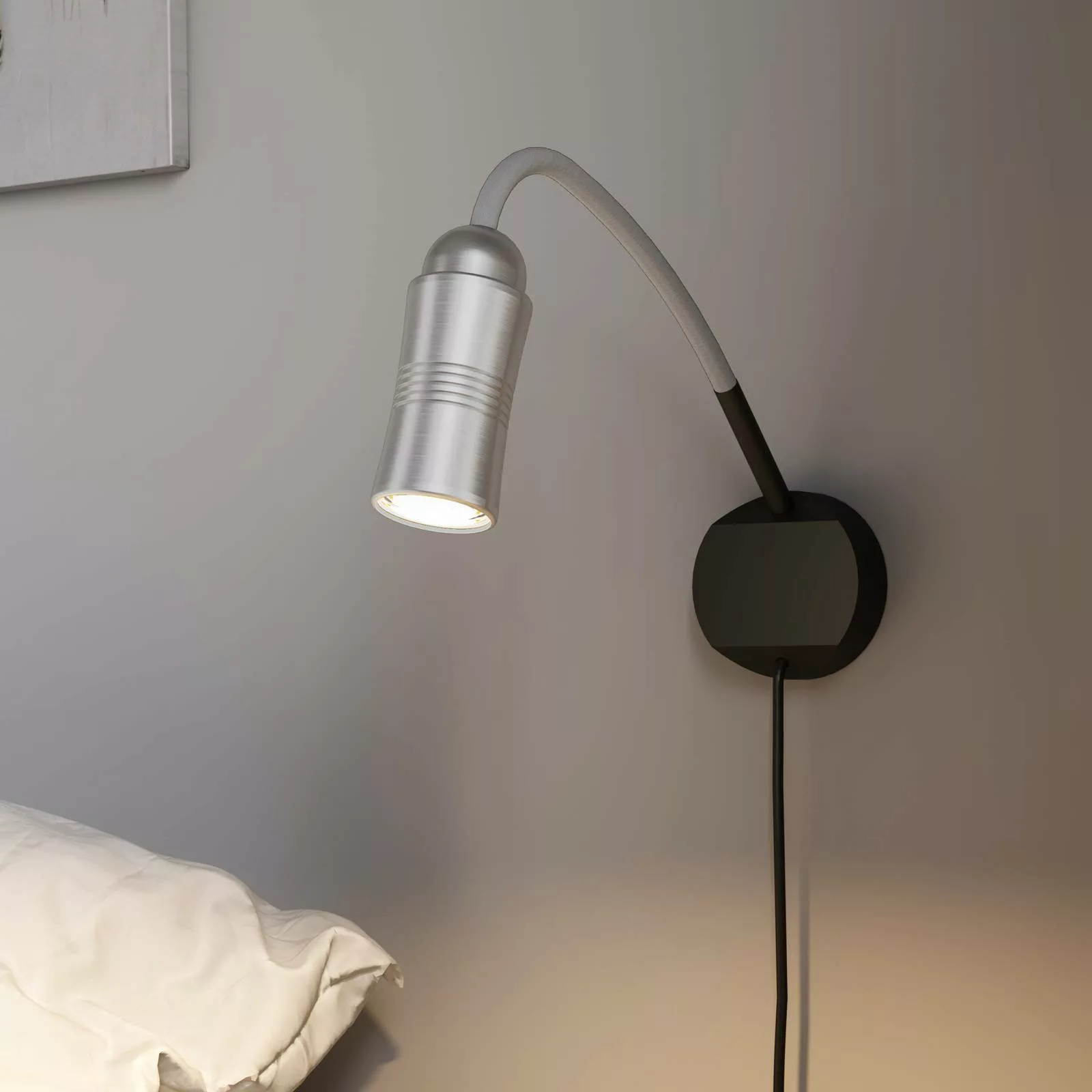 Neo! Flex Hotel II LED-Wandleuchte, alu/silber günstig online kaufen