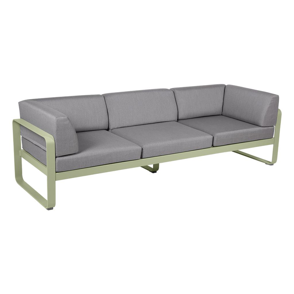 Bellevie 3-Sitzer Club Sofa Outdoor 65 Lindgrün 79 Flanellgrau günstig online kaufen