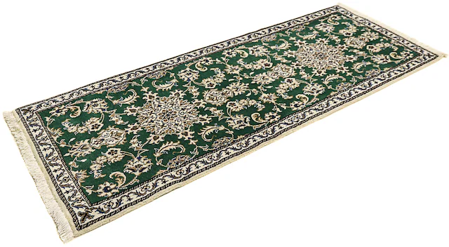morgenland Orientteppich »Perser - Nain - 200 x 74 cm - dunkelgrün«, rechte günstig online kaufen
