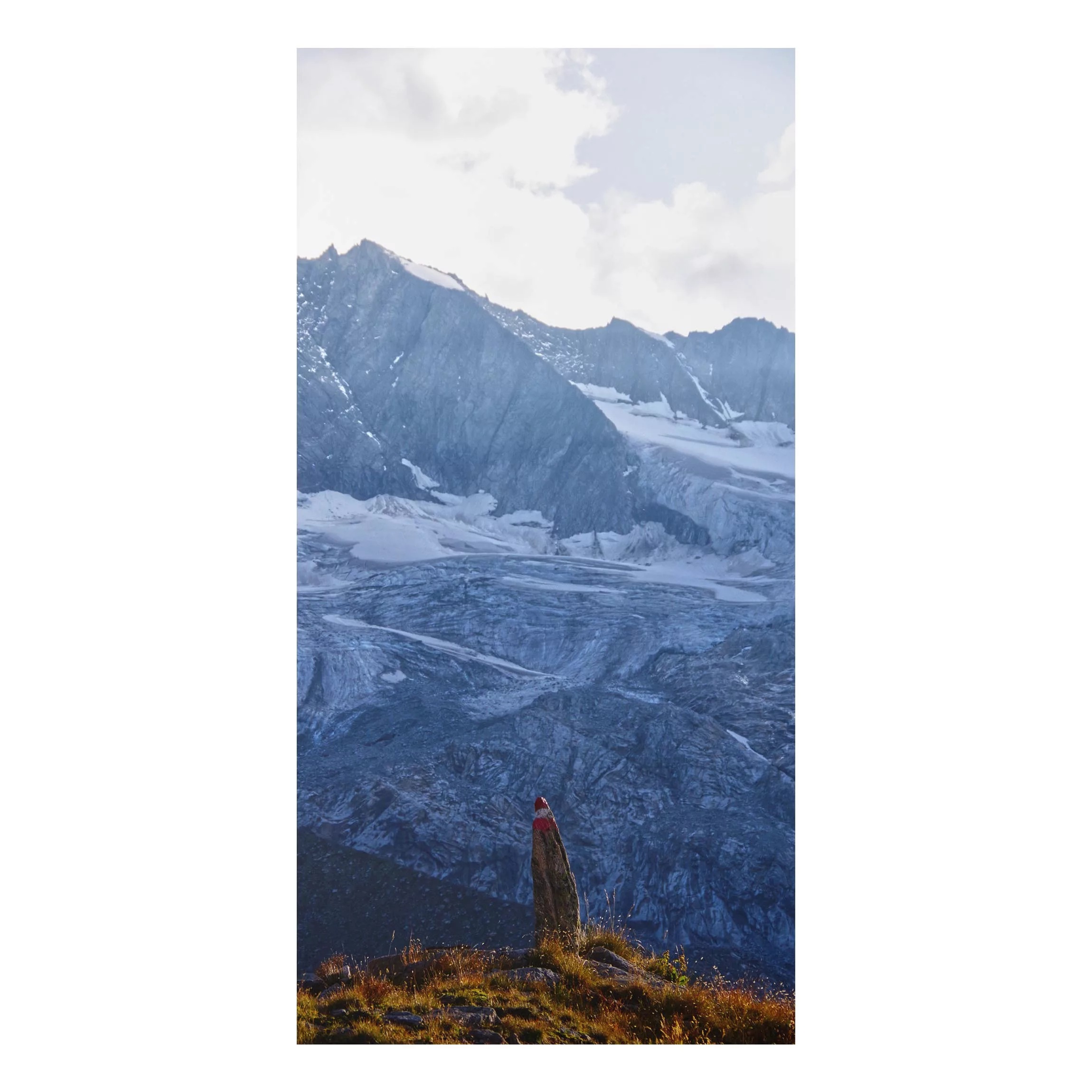 Alu-Dibond Bild Wegmarkierung in den Alpen günstig online kaufen