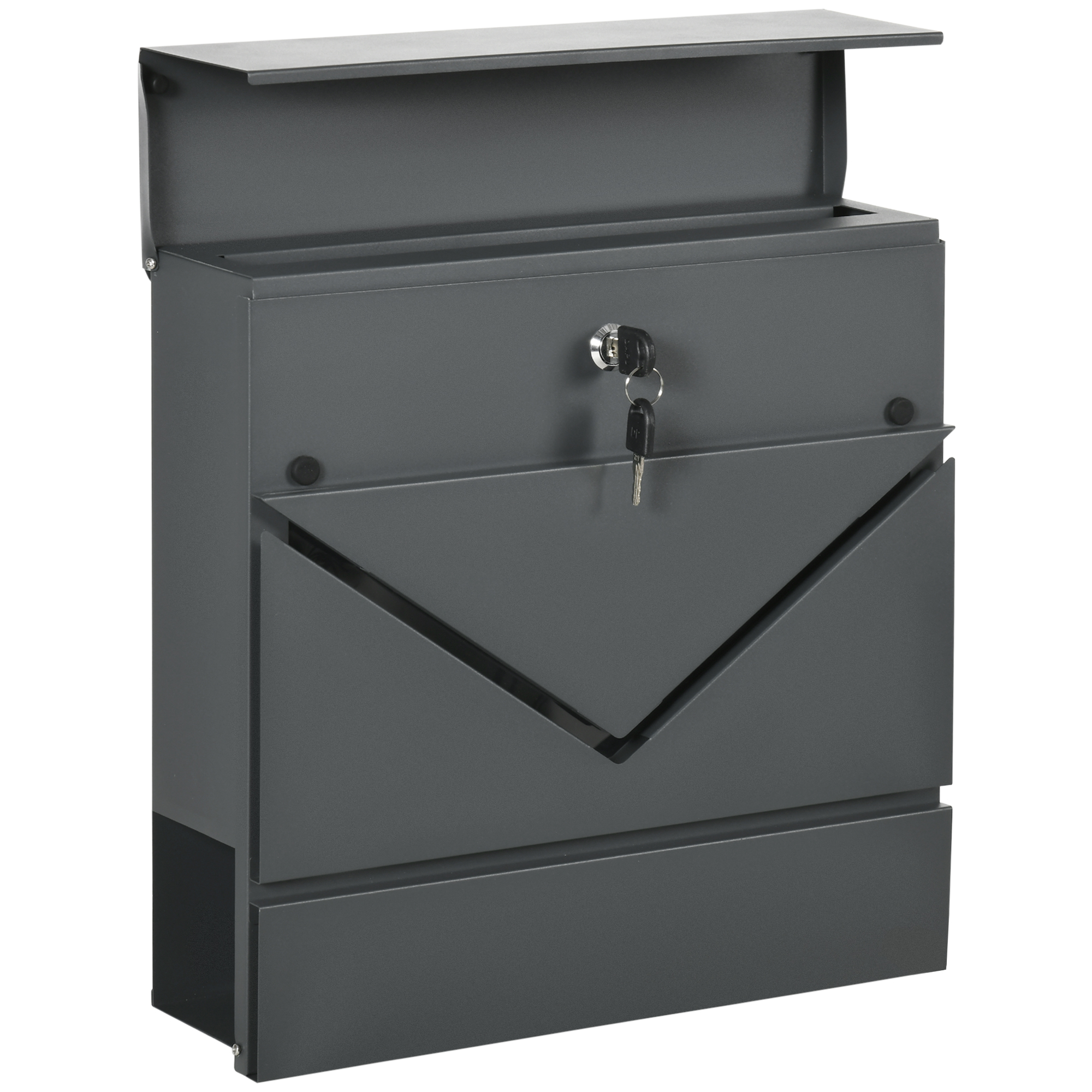 HOMCOM Briefkasten Wandbriefkasten mit Schloss, Deckel, Postkasten aus Verz günstig online kaufen