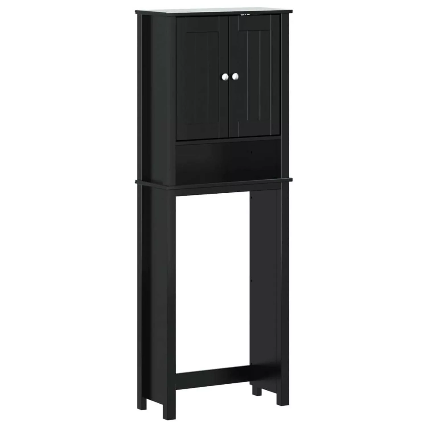 vidaXL Toilettenschrank BERG Schwarz 60x27x164,5 cm Massivholz günstig online kaufen