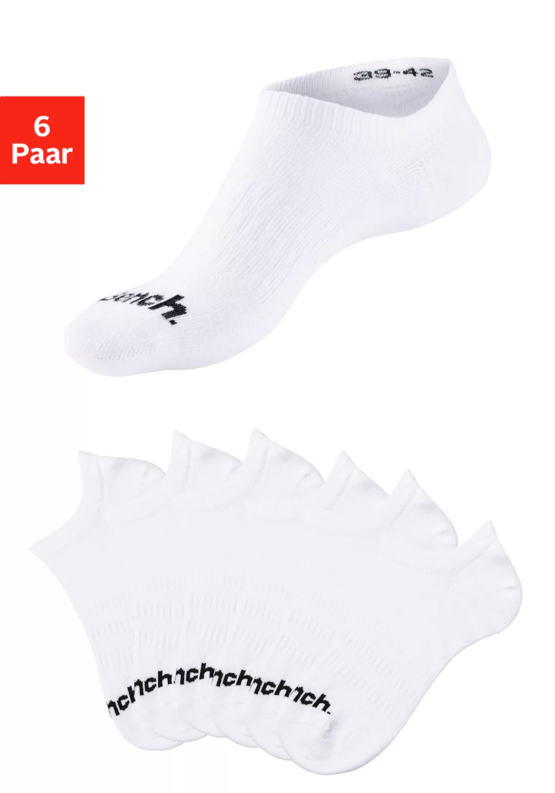 Bench. Sportsocken, (Packung, 6 Paar), Sneakersocken verschwinden im Schuh günstig online kaufen