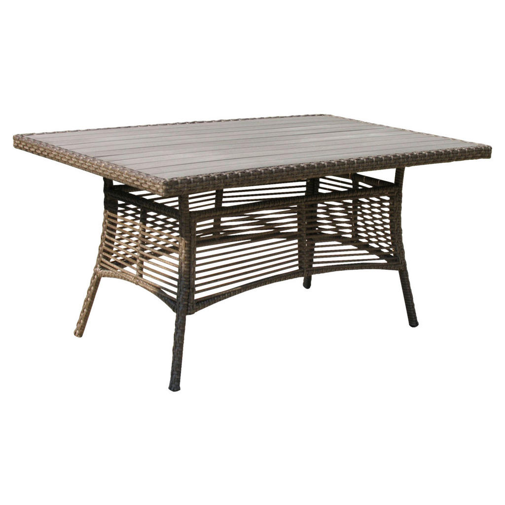 Grasekamp Gartentisch Valencia braun Polyrattan B/H/L: ca. 97x74x153 cm günstig online kaufen