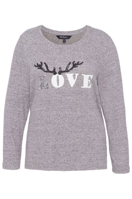 Ulla Popken Sweatshirt Sweatshirt Motiv LOVE Rundhals Langarm günstig online kaufen