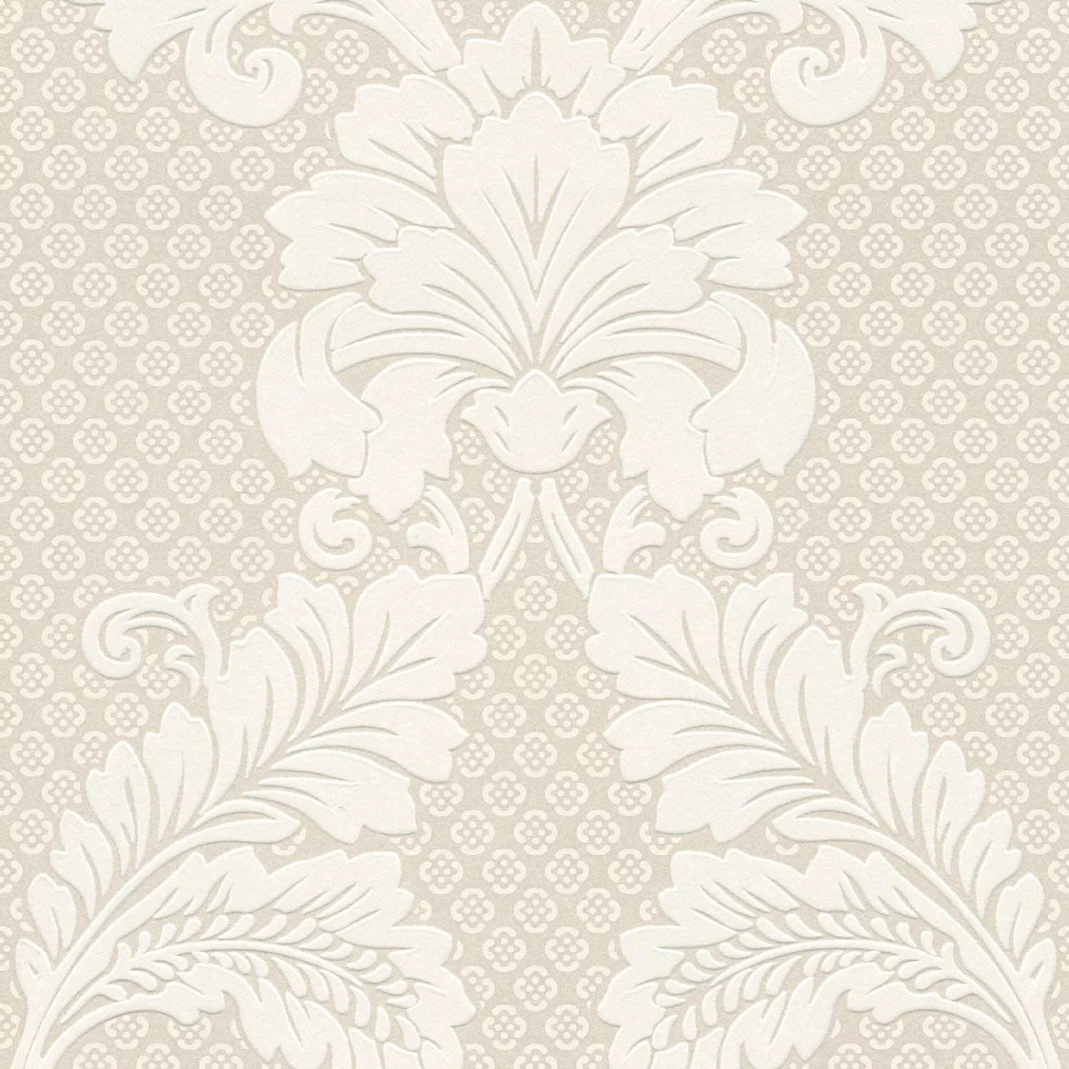 Bricoflor Ornament Tapete in Taupe Grau Elegante Vliestapete mit Flock Must günstig online kaufen