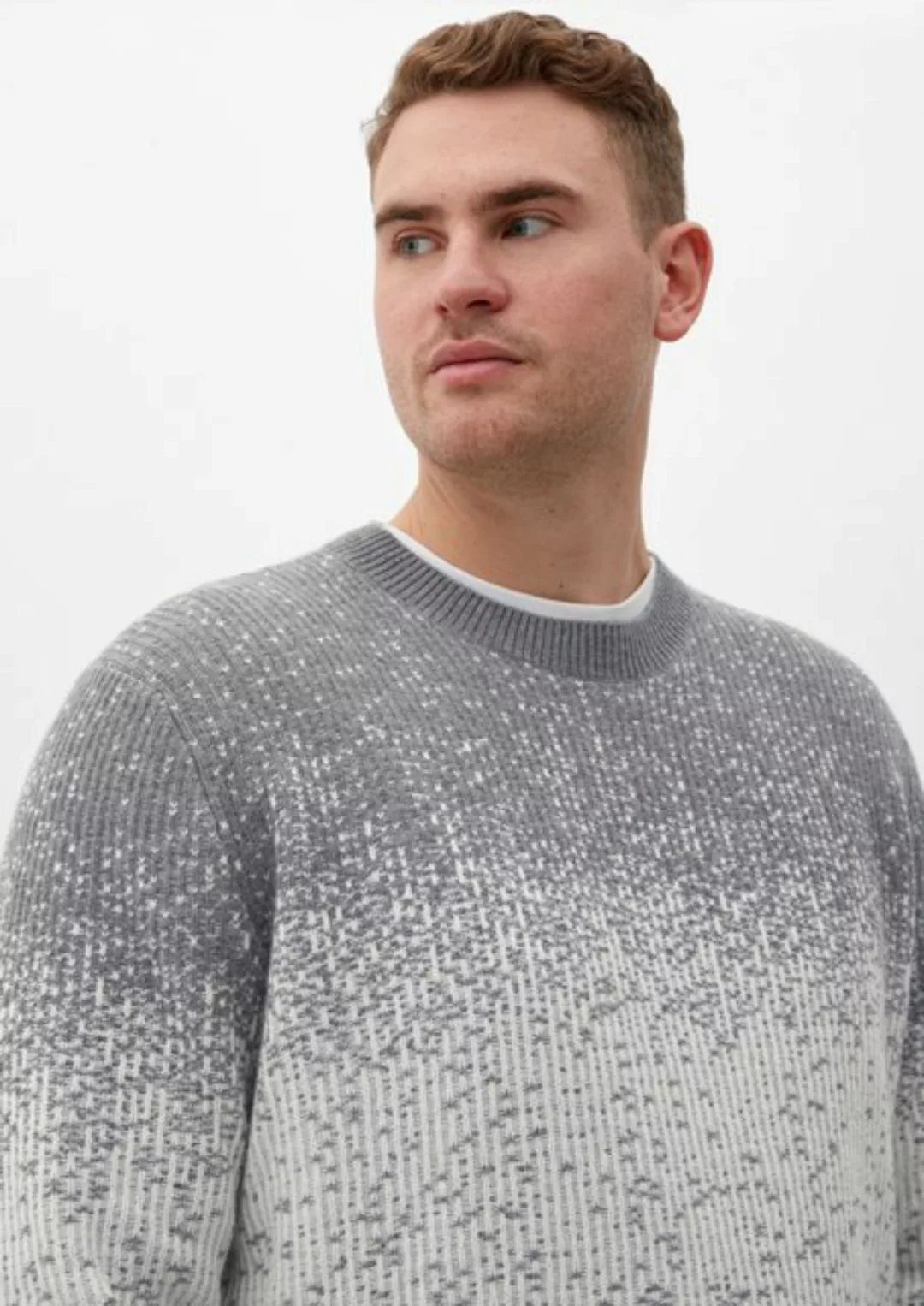 s.Oliver Strickpullover Strickpullover im Jacquard-Design Rippblende günstig online kaufen