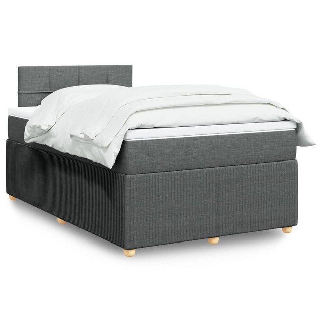 vidaXL Boxspringbett, Boxspringbett mit Matratze Dunkelgrau 120x190 cm Stof günstig online kaufen